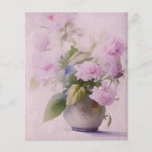 Roze bloemenplakboek papier (Voorkant)