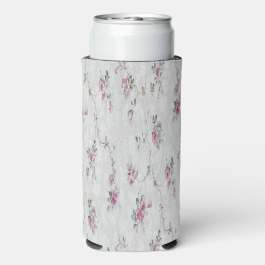 Roze bloemenprint op grijs (Seltzer Achterkant)