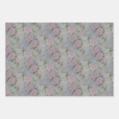Roze bloemenrozen vintage inpakpapier vel (Voorkant 3)