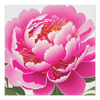 Roze Bloemenschildering in Waterverf Perfect Poster