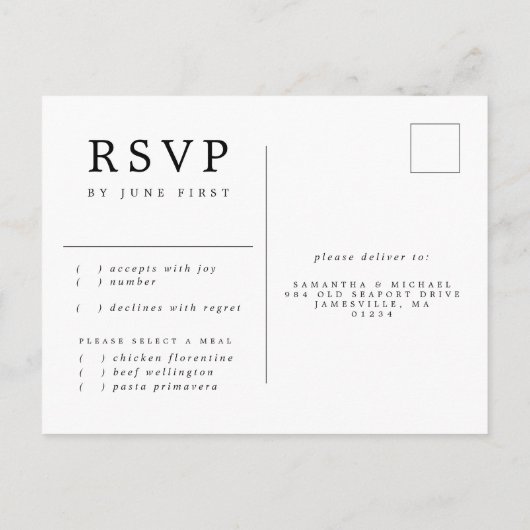 Roze bloemenschildering trouw-RSVP-reactie Uitnodiging Briefkaart (Achterkant)