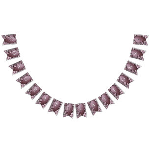 Roze bloemenslingervlag vlaggetjes