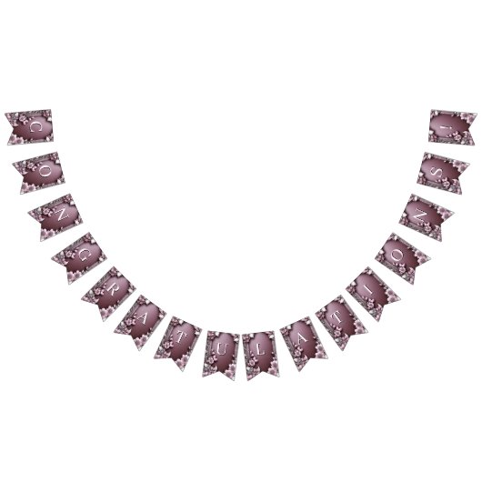 Roze bloemenslingervlag vlaggetjes (Alle)