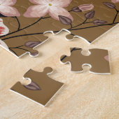 Roze bloementak, abstracte compositie. legpuzzel (Zijkant)