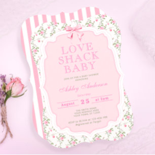 roze bloementuin boog Baby shower Kaart