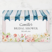 Roze Bloementuin Bruids-Shower Sparkling Wijnetiket (Enkel label)