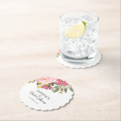 Roze bloementuin Lente Bruiloft Feest Kartonnen Onderzetters (Insitu)