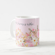 Roze Bloementuin met Mindful Buddha Quote