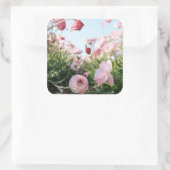 Roze bloementuin sticker (Tas)