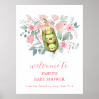 Roze Bloementuin Sweet Pea Baby shower Welkom
