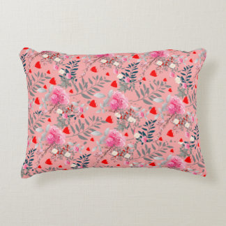 Roze bloemenveld accent kussen