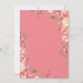  roze bloemenverrassingsfeestje kaart (Achterkant)