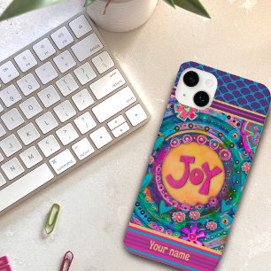 roze bloemenvreugde Stippen Inspirivity Naam Case-Mate iPhone 14 Plus Hoesje