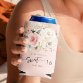 Roze Bloemenzoet 16 Verjaardagsfeest Blikjeskoeler