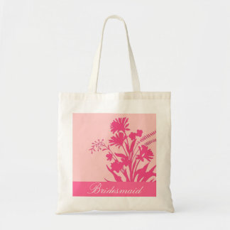 Roze bloemetjes aangepast bridesmaïde souvenir tas