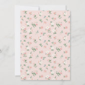 Roze bloemetjes konijn baby shower kaart (Achterkant)
