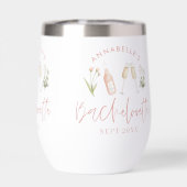 Roze bloemetjes moderne roze girale bachelorette (Achterkant)