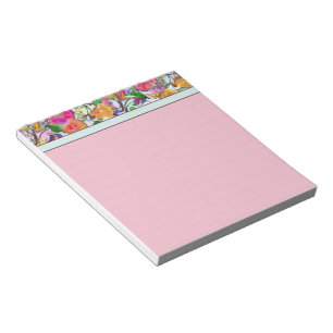 Roze bloemetjes top notitieblok