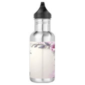 Roze bloemframe waterfles (Rechts)