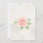 Roze Bloemgroen bruiloft met gouden accenten Kaart (Achterkant)