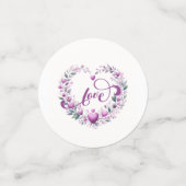 Roze Bloemhartjes Bruidsboeket Confetti (Kleine voorkant)