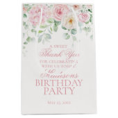 Roze Bloemhortensia Botanische Verjaardagsgunst Medium Cadeauzakje (Voorkant)