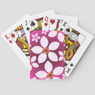 Roze Bloemig Abstract Patroon   Esthetische Bloem  Pokerkaarten