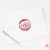 Roze bloemig Dank u sticker (Envelop)