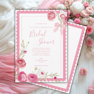 Roze bloemig Elegant Vrijgezellenfeest Kaart