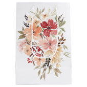  roze bloemig | Gepersonaliseerde verjaardag Medium Cadeauzakje (Achterkant)