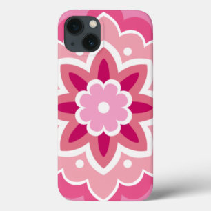 Roze & Bloemig Patroon iPhone 13 Hoesje