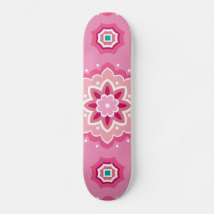 Roze & Bloemig Patroon Skateboard