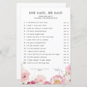 Roze bloemig Vrijgezellenfeest zei ze (Voorkant / Achterkant)