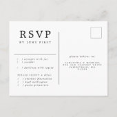 Roze Bloemige Aquarel Trouw RSVP Reactie Uitnodiging Briefkaart (Achterkant)