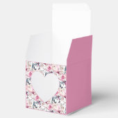 Roze bloemige baby in bloei baby shower favor box bedankdoosjes (Geopend)