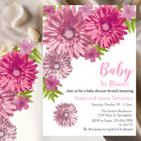 Roze bloemige baby in bloei brunchborrel