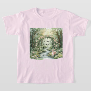 Roze Bloemige Bos Eekhoorn T-shirt