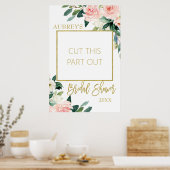 Roze bloemige bruidsbruiloft Photo Booth Frame Poster (Keuken)