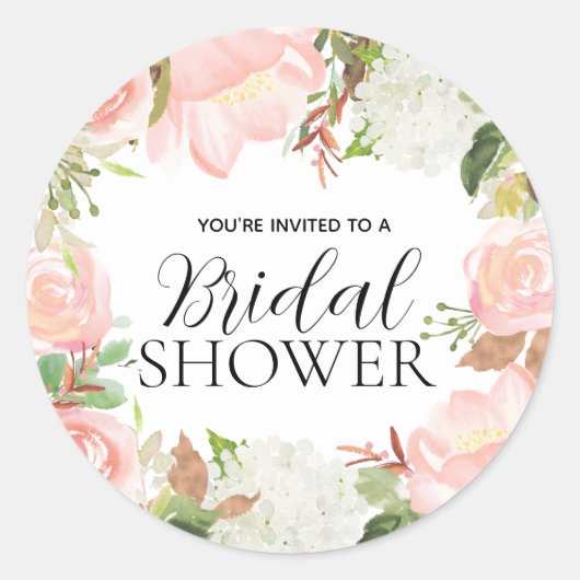 Roze bloemige bruidsfeest enveloppe zegel (Voorkant)