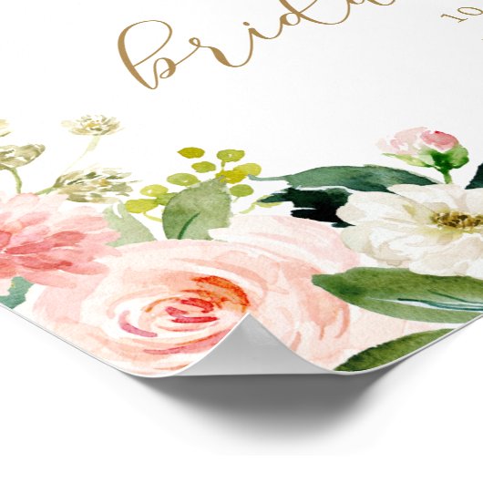 Roze bloemige bruidsfeest welkomstposter poster (Hoek)