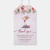 Roze Bloemige Bruidsuitnodiging Cadeaulabel (Achterkant)