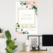 Roze bloemige bruiloft Photo Booth lijst Poster (Thuiskantoor)