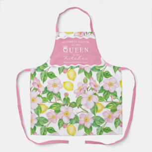 Roze Bloemige Citroenen Citrus Keukenkoningin Schort