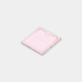 Roze bloemige Coquette strik aangepaste naam Post-it® Notes (Schuin)