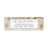 Roze Bloemige Elegante Gouden Script Botanische Br Etiket (Voorkant)