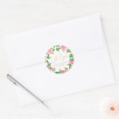  roze bloemige faux gouden bruiloft dank u ronde sticker (Envelop)