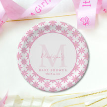 Roze bloemige gepersonaliseerde babyshower
