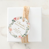 Roze Bloemige Gouden Bruidsdiner Bedankt Kaartje Bedankjes Labels (In situ)