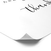 Roze Bloemige Handtekening Cocktails Bruiloftsbar  Poster (Hoek)