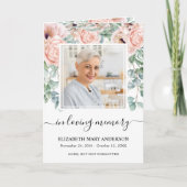 Roze Bloemige Herdenkings Uitvaart Programma (Voorkant)
